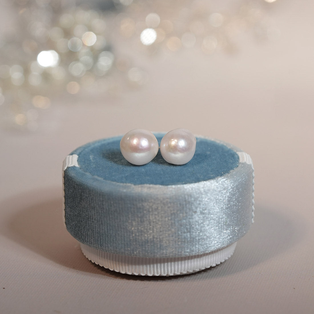Iridescent Whisper Baroque Pearl Stud Earrings