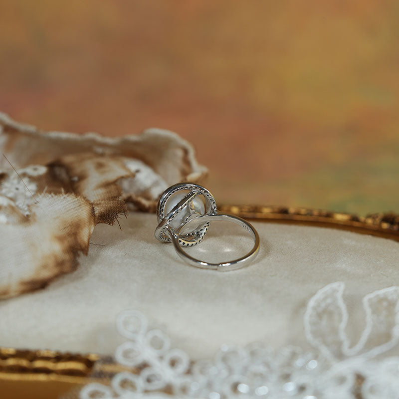 Mireille Bloom Pearl Halo Ring