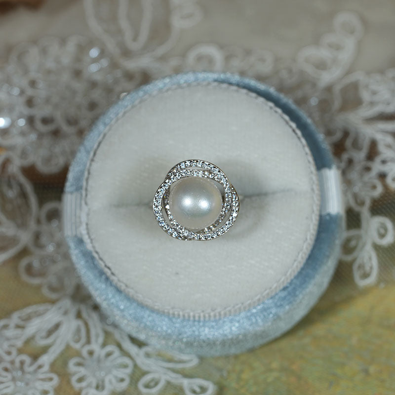 Mireille Bloom Pearl Halo Ring