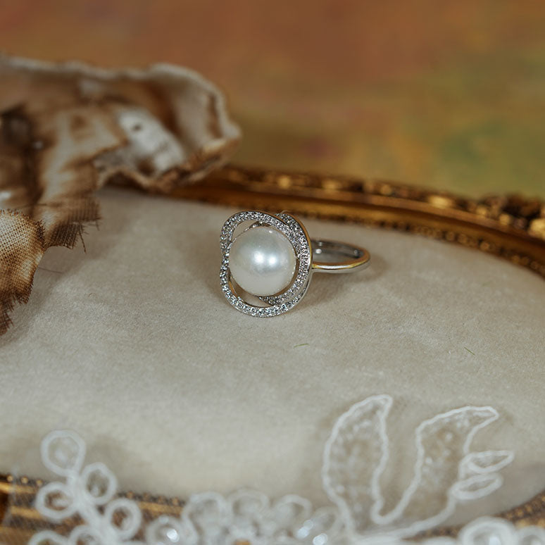 Mireille Bloom Pearl Halo Ring