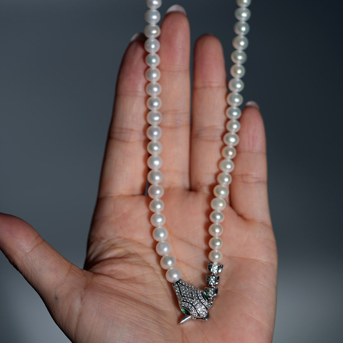 Mystic Ouroboros Pearl Bead Necklace
