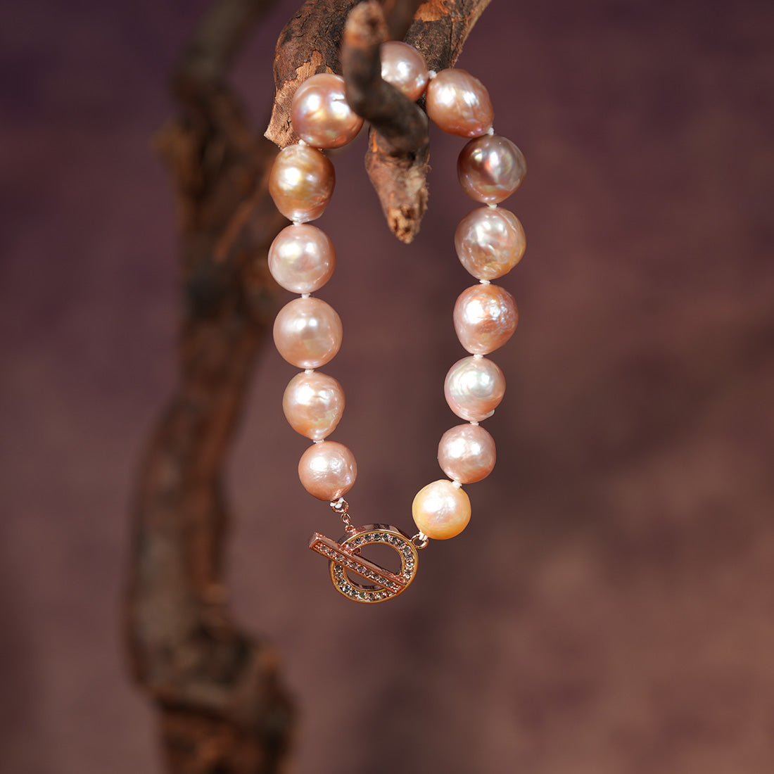 Nocturne Lavender Baroque Pearl Strand Bracelet