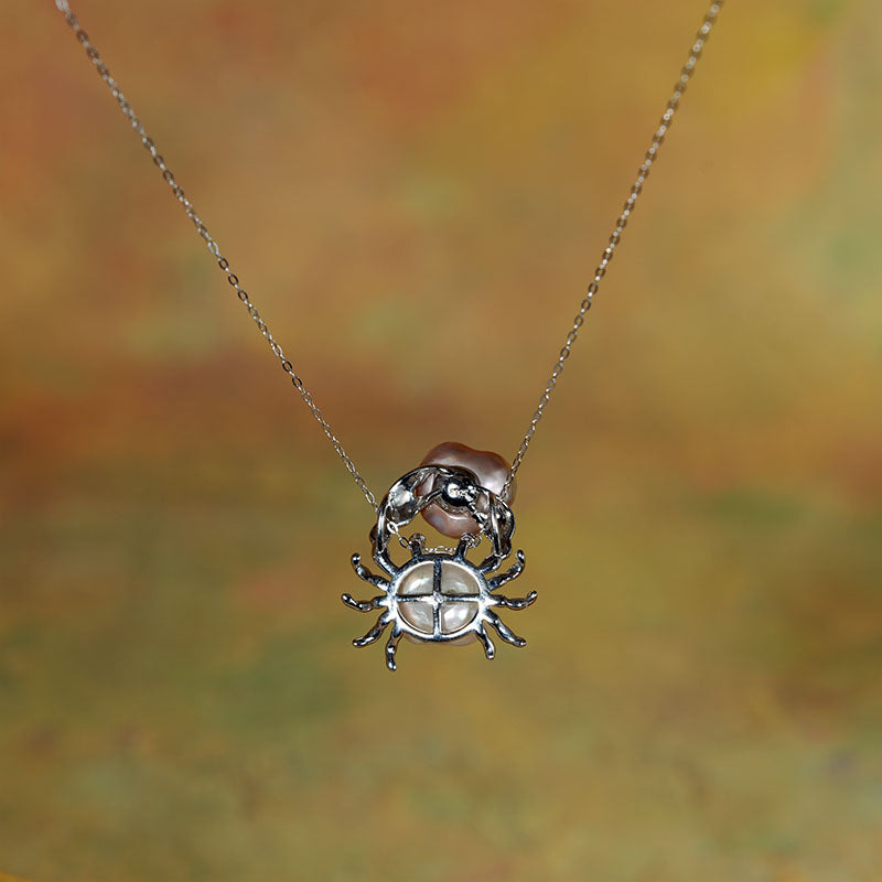 Oceanic Heart Crab Baroque Pearl Necklace
