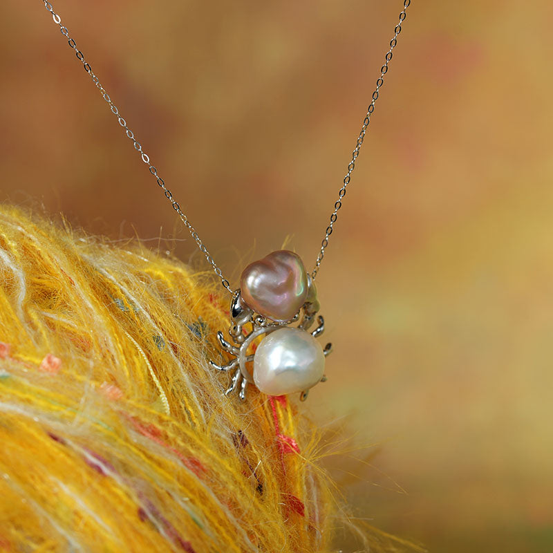 Oceanic Heart Crab Baroque Pearl Necklace