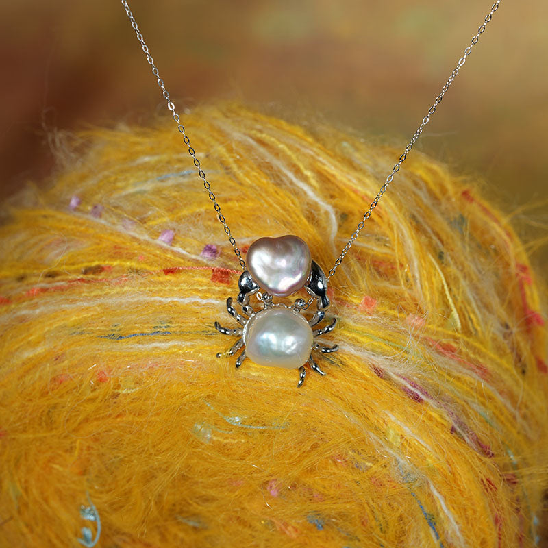 Oceanic Heart Crab Baroque Pearl Necklace