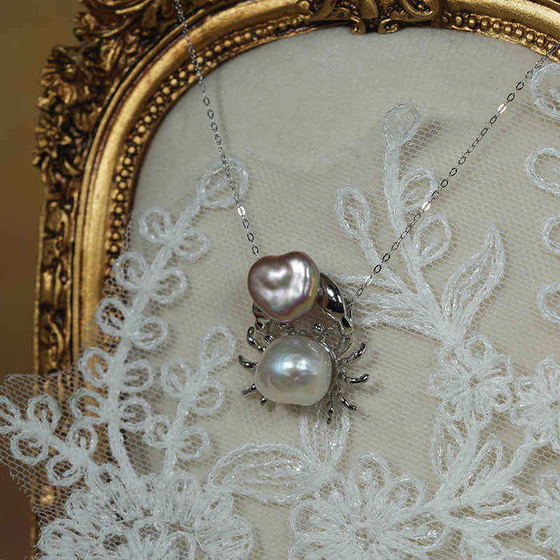 Oceanic Heart Crab Baroque Pearl Necklace