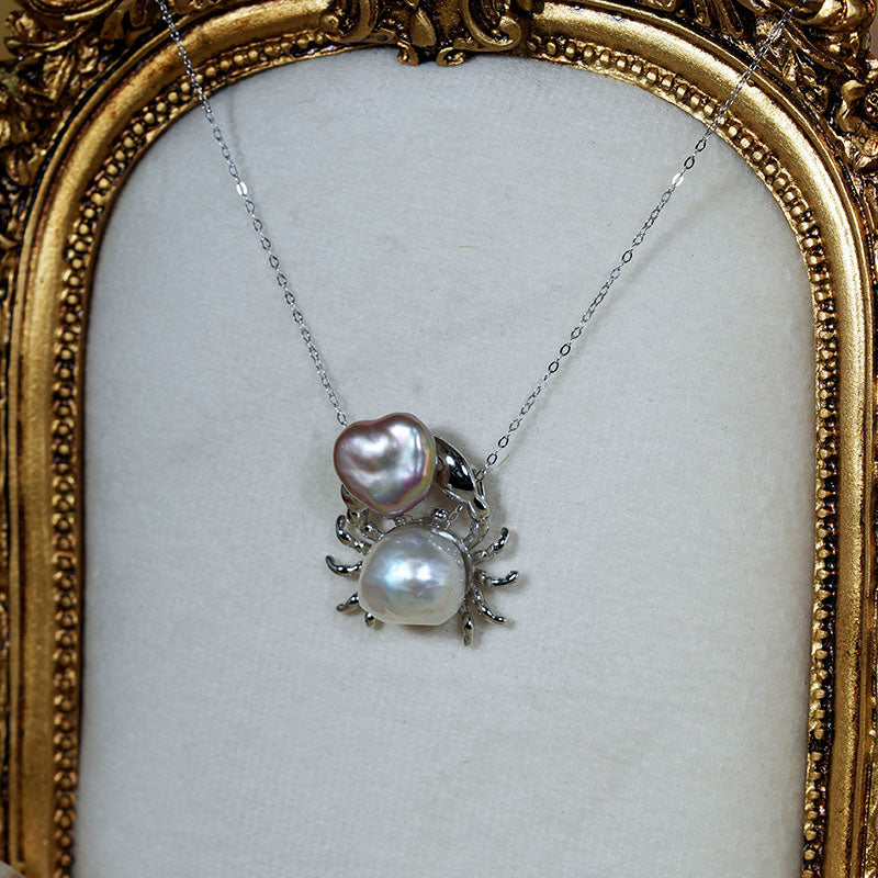 Oceanic Heart Crab Baroque Pearl Necklace