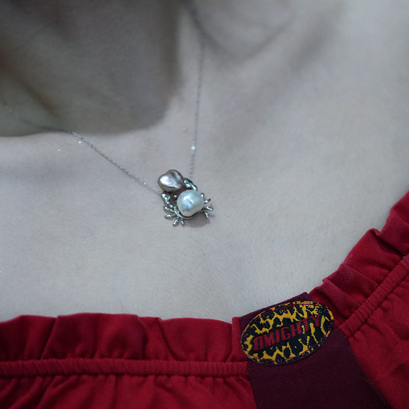 Oceanic Heart Crab Baroque Pearl Necklace