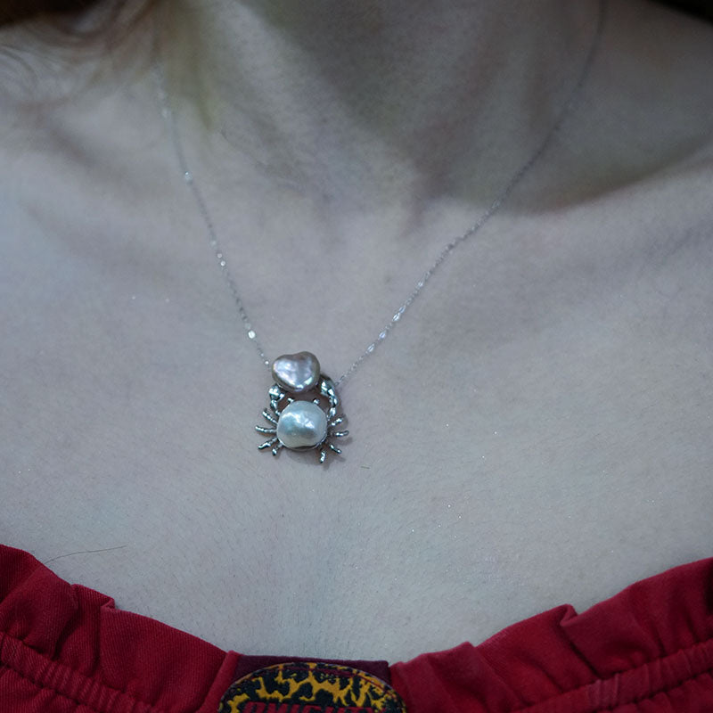 Oceanic Heart Crab Baroque Pearl Necklace