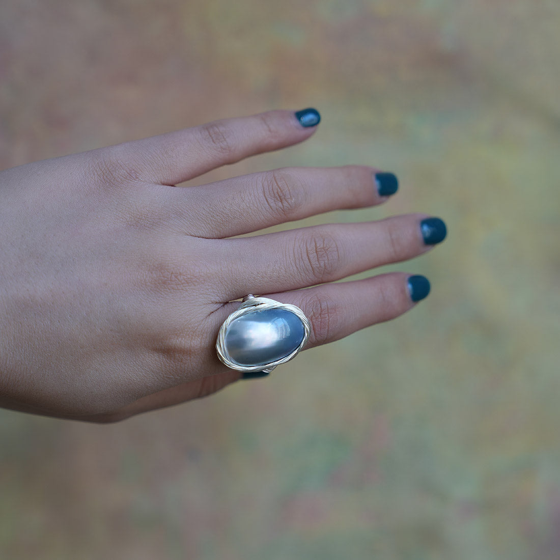 Skychant Azure Baroque Pearl Statement Ring
