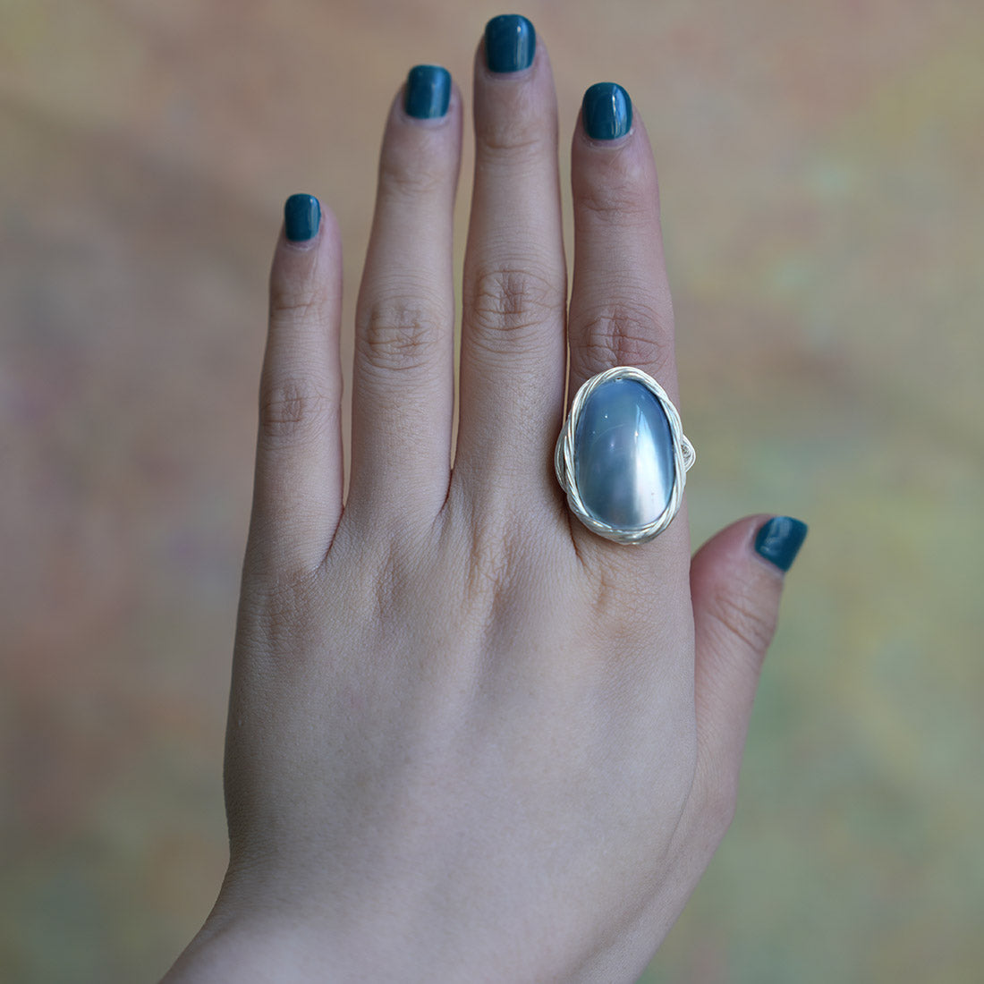 Skychant Azure Baroque Pearl Statement Ring