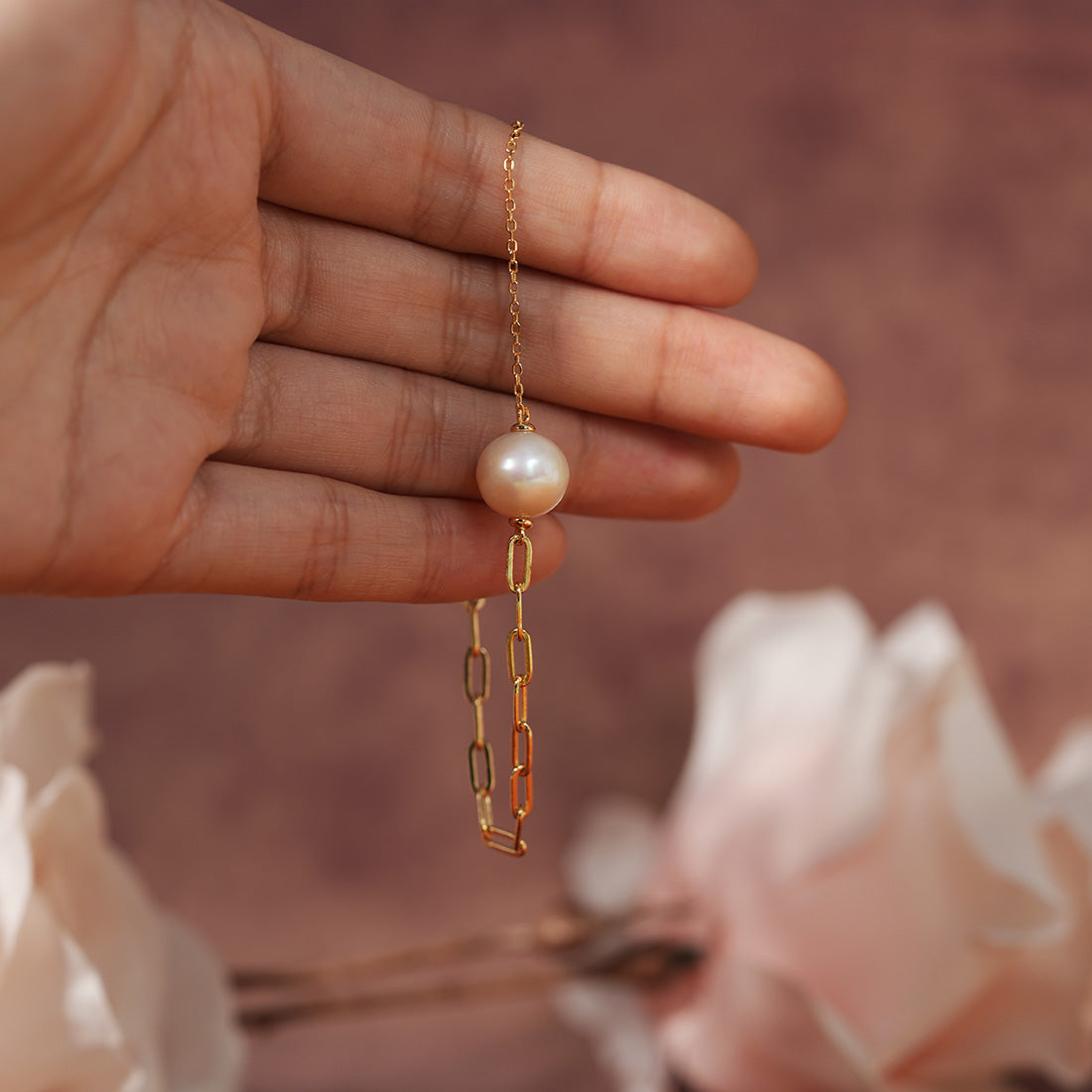The Offset Pearl Chain Bracelet