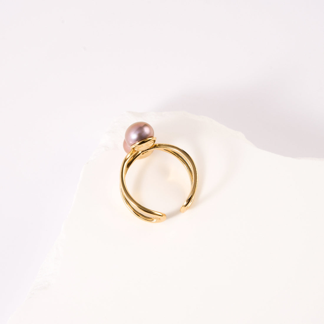 7.5-8mm Wrapped Double Pearl Ring-AAA Quality