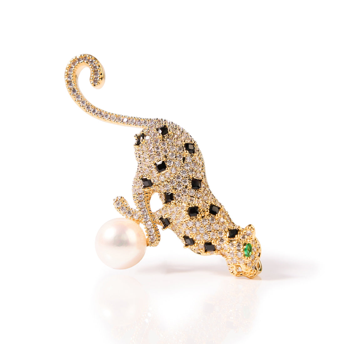 9.5-10.5mm Leopard Freshwater Pearl Brooch-AAA Quality