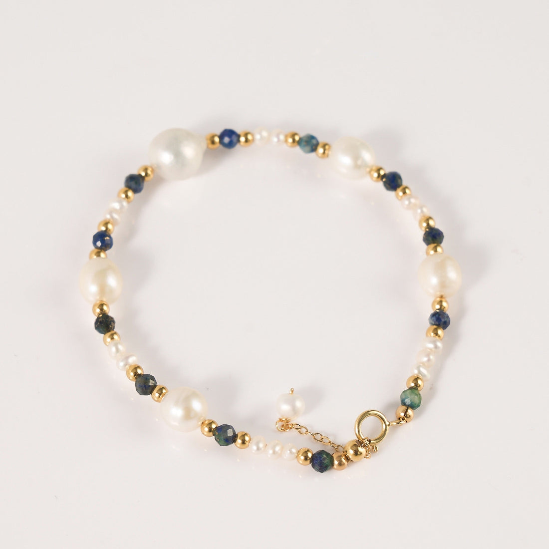 Freshwater Pearl & Lapis Lazuli Bracelet