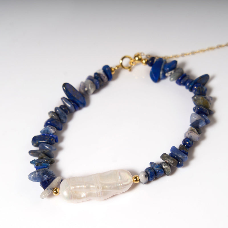 Kyanite & Baroque Pearl Bracelet