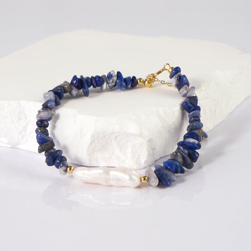 Kyanite & Baroque Pearl Bracelet