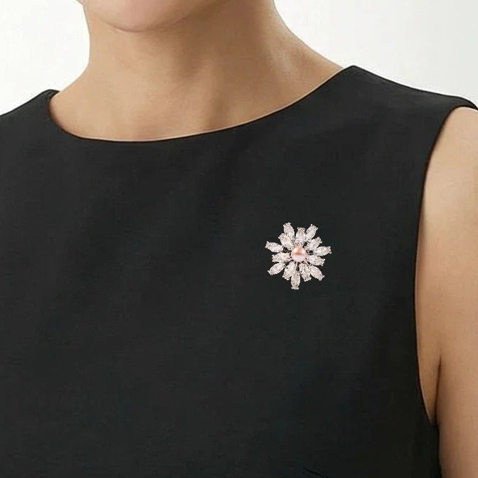 Floral Petal Pink-Lilac Freshwater Pearl Brooch Pin