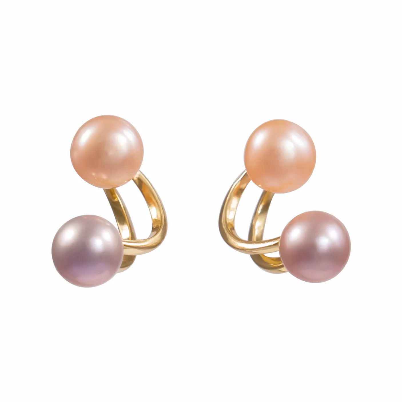 2-in-1 Pearl Jacket Pastel-Mix Freshwater Pearl Stud Earrings