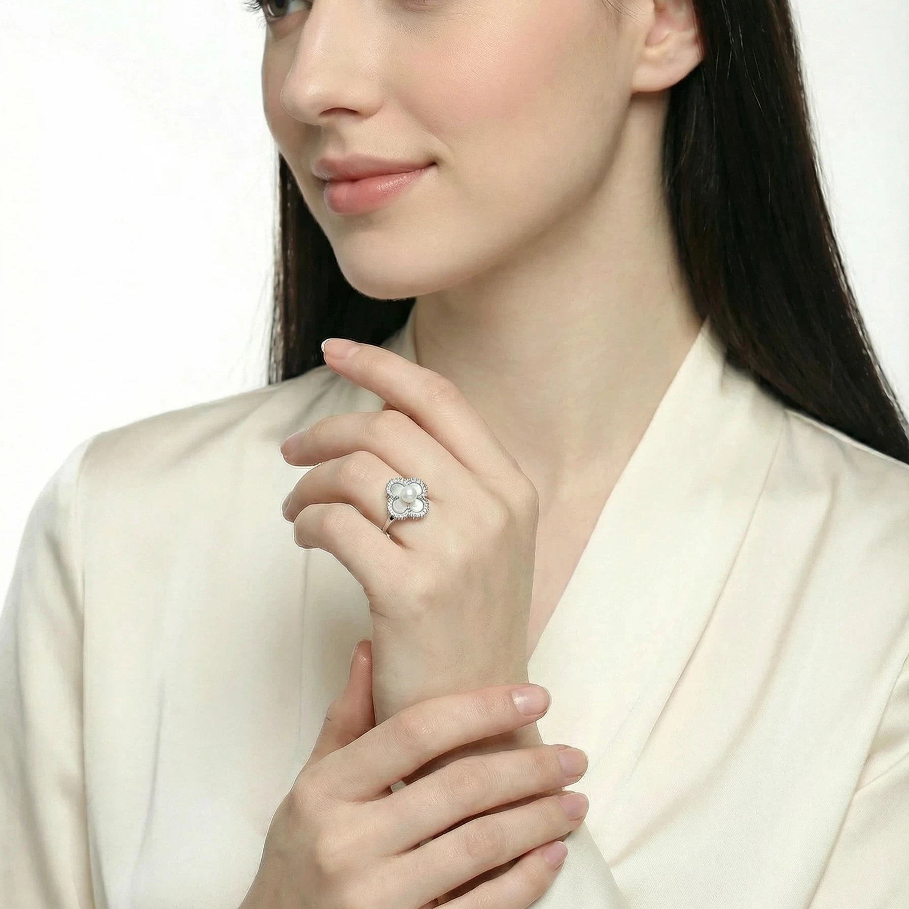 3.5-4mm White Freshwater Pearl Ring