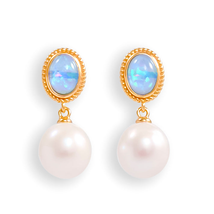 9.5-10.5mm White Freshwater Pearl Stud Earrings