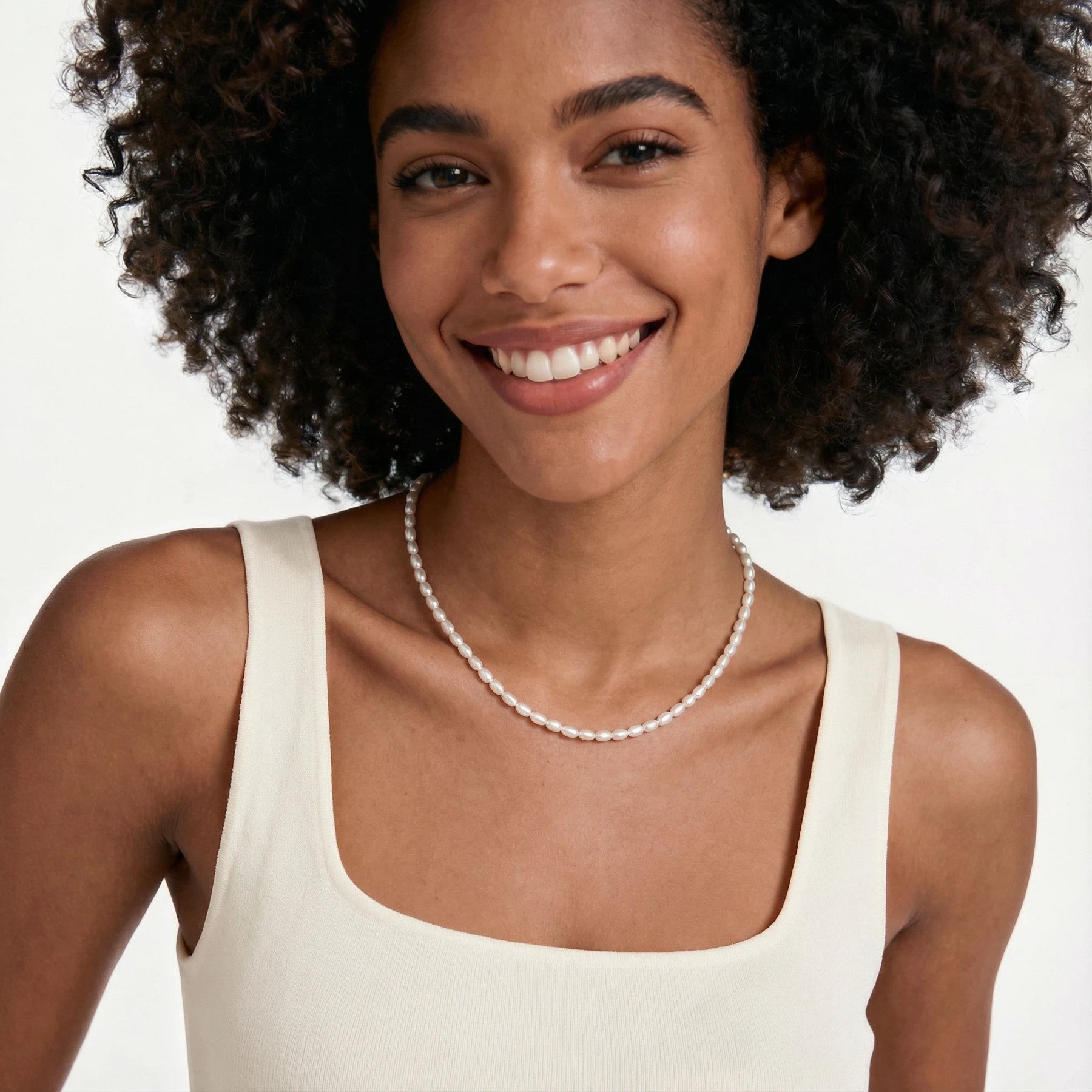 3-3.5mm-grain Freshwater pearl necklace-AAA Quality