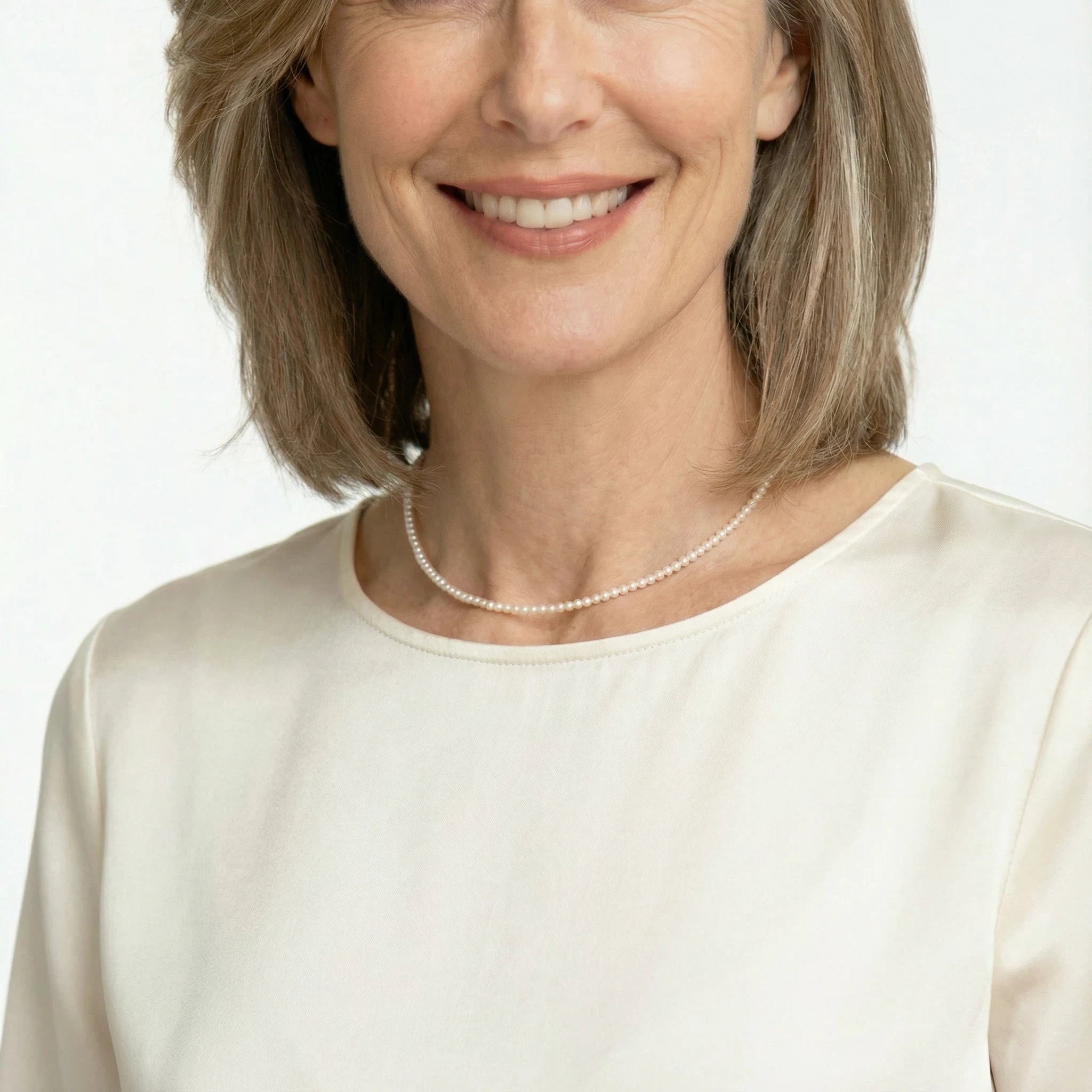 3-5mm Heart Clasp Freshwater Pearl Necklace-AAA Quality