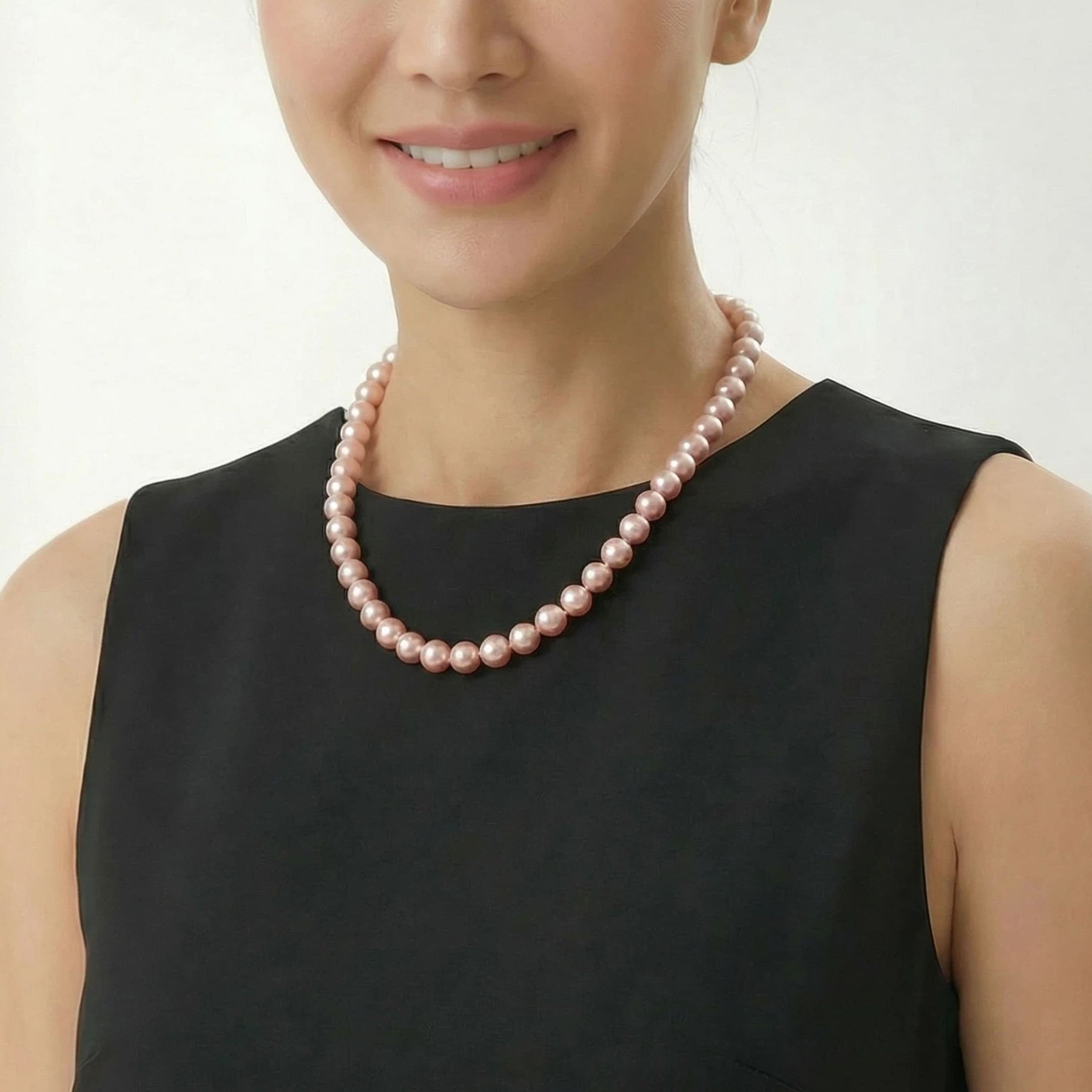 7-10.5mm Pink Freshwater Pearl Necklace - AAA Quality