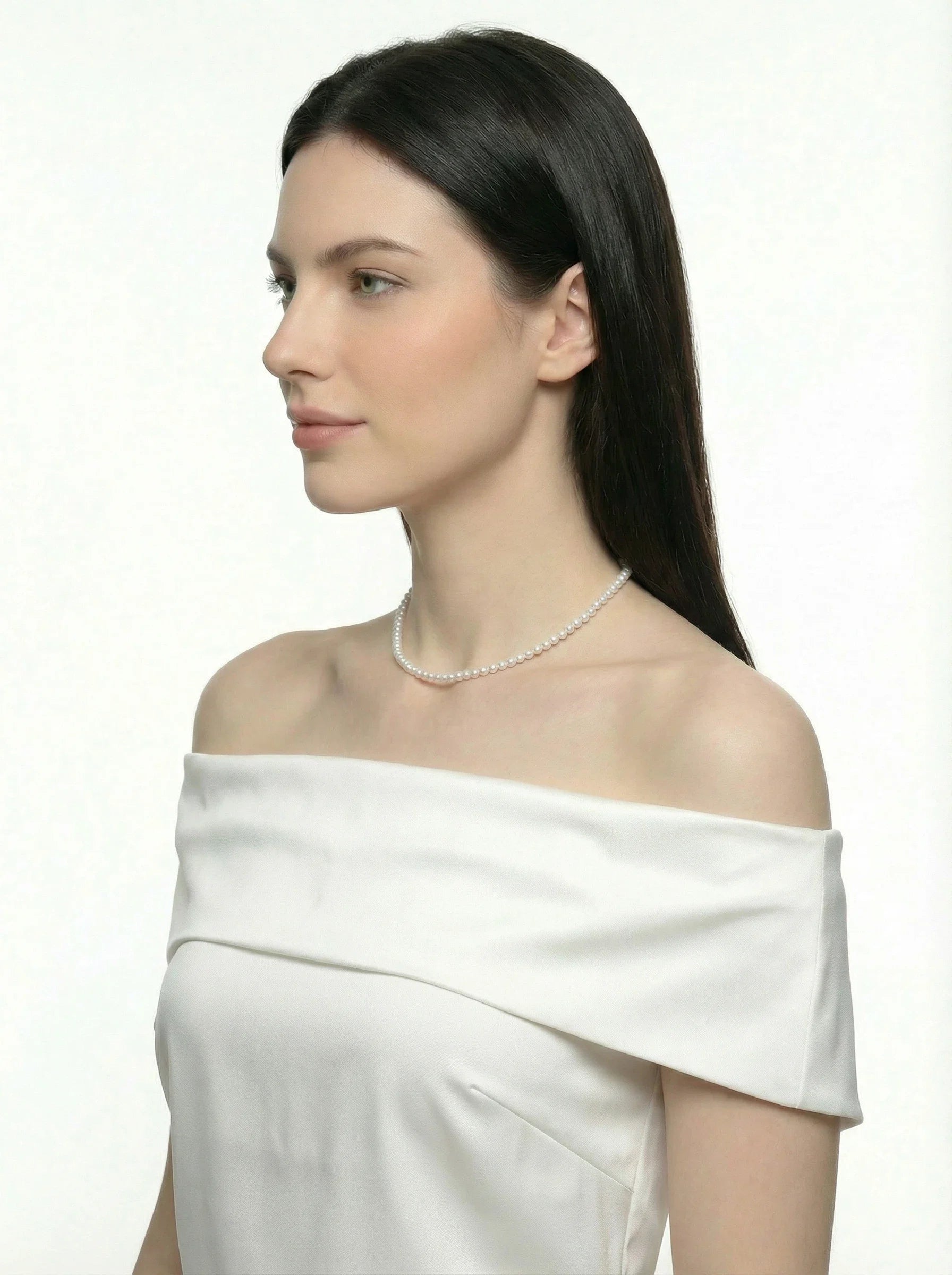 5-7mm White Freshwater Pearl Necklace-AAA Quality