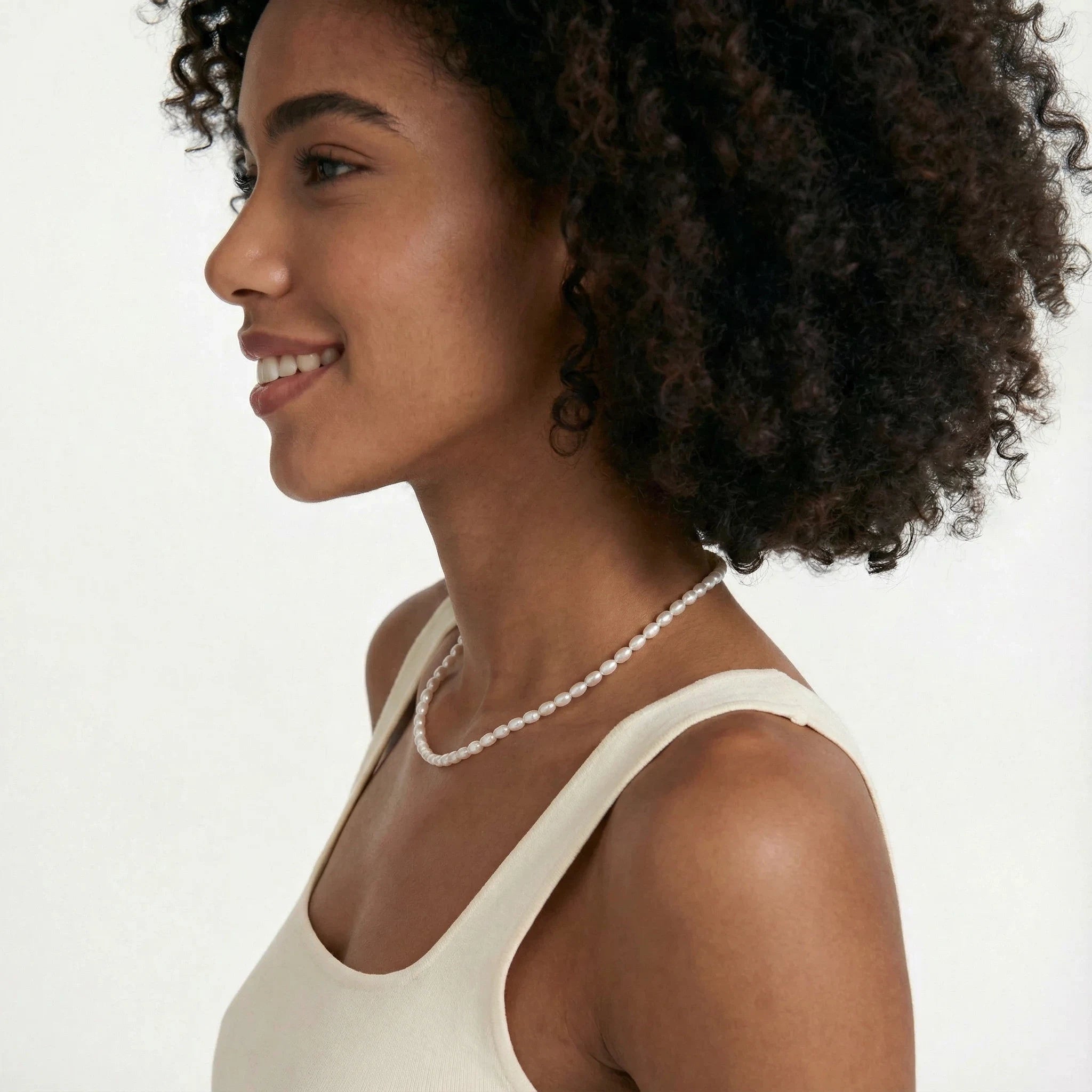 3-3.5mm-grain Freshwater pearl necklace-AAA Quality