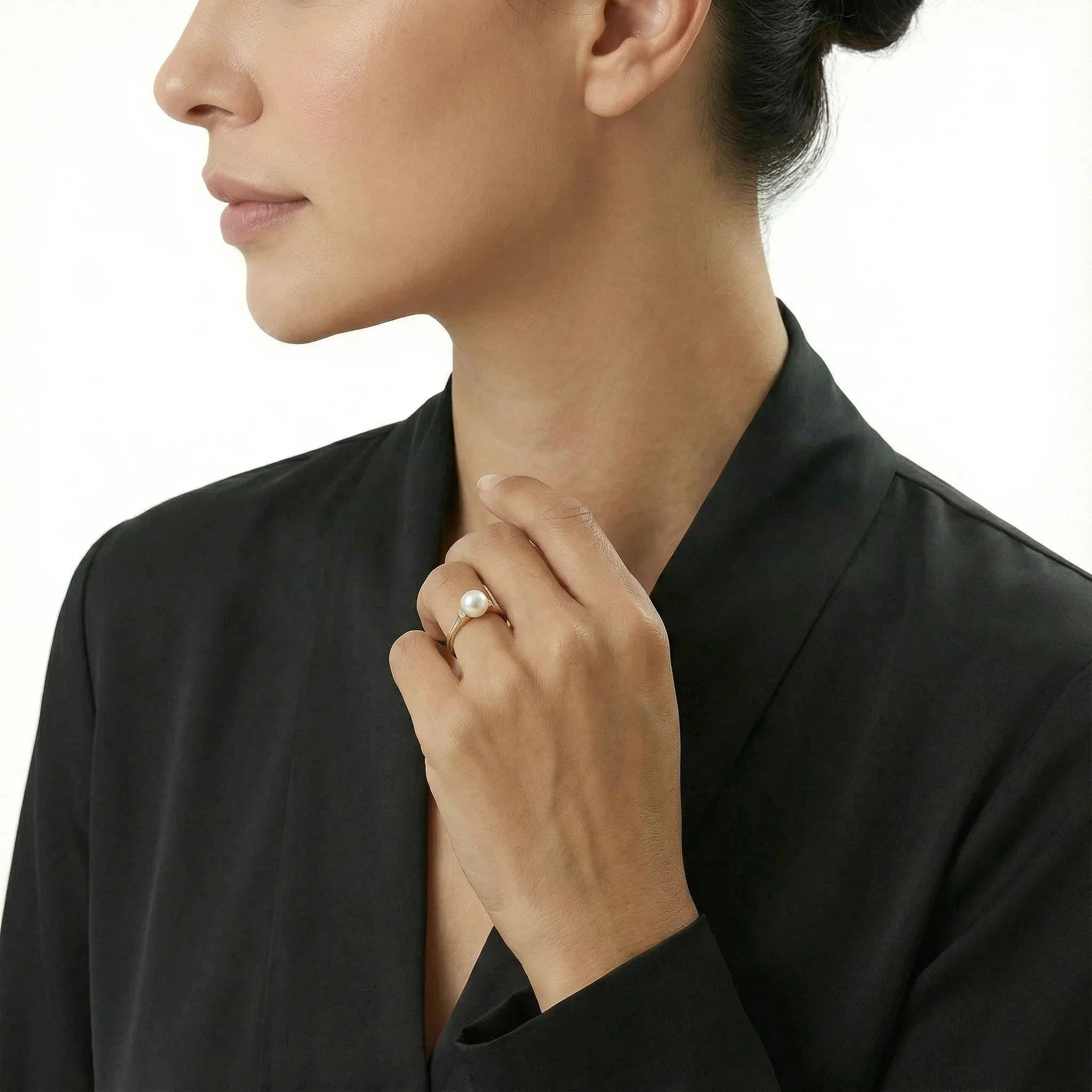 Single-Pearl Open Band Freshwater Pearl Ring