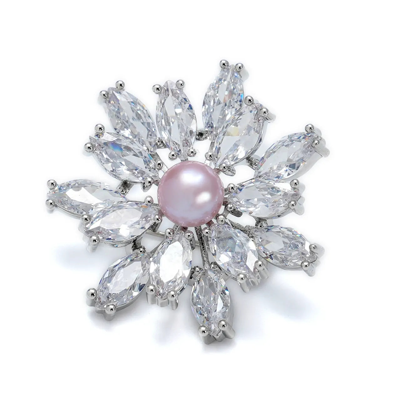 Floral Petal Pink-Lilac Freshwater Pearl Brooch Pin