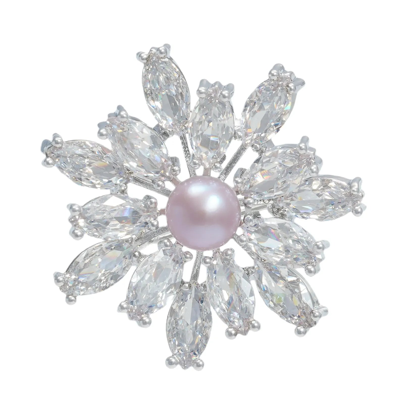 Floral Petal Pink-Lilac Freshwater Pearl Brooch Pin