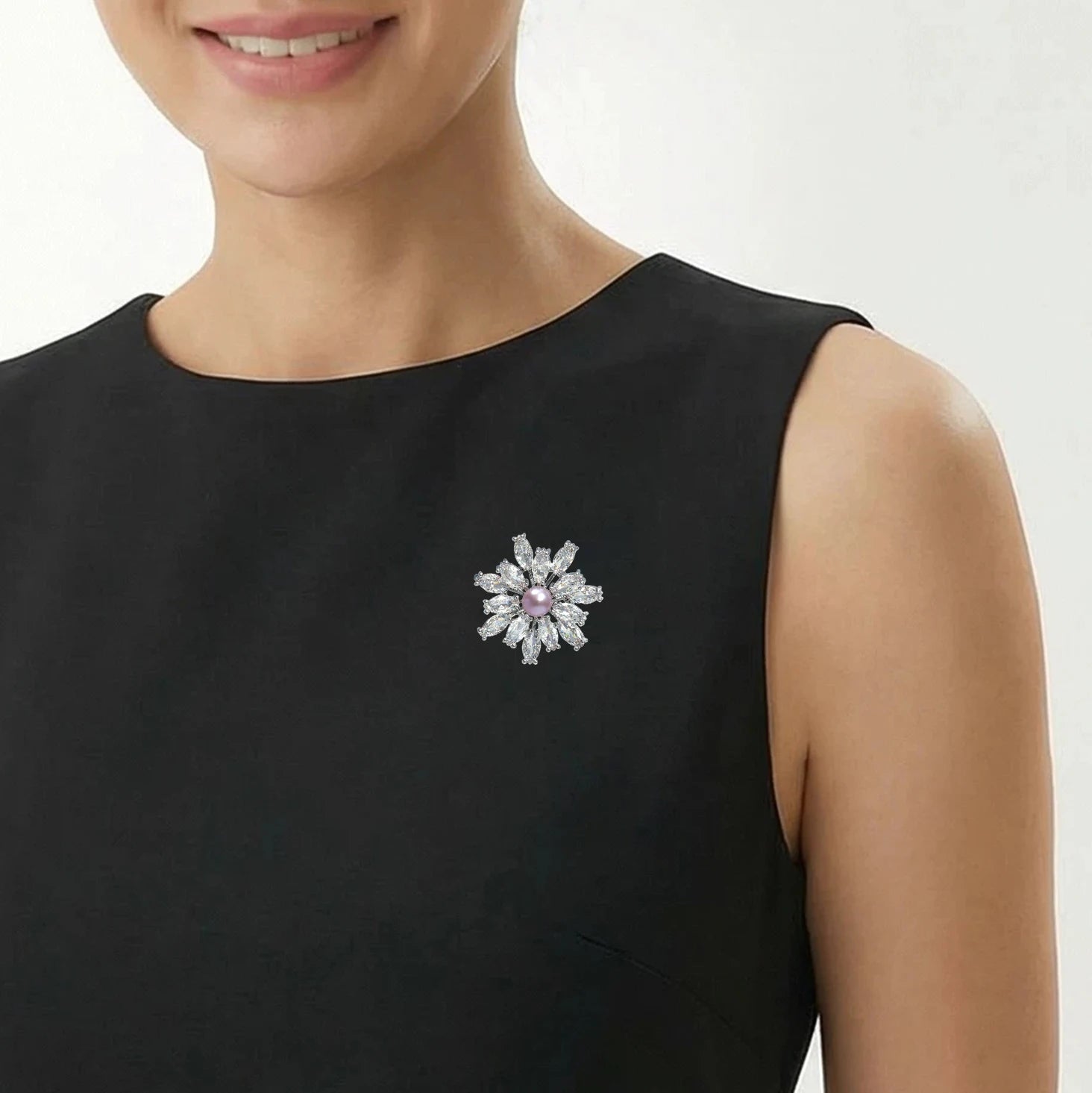 Floral Petal Pink-Lilac Freshwater Pearl Brooch Pin