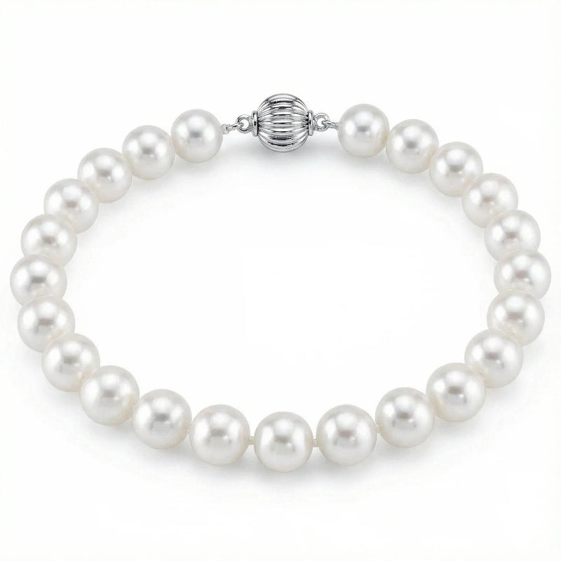 6.5-7mm White Freshwater Pearl Bracelet - AAA Quality