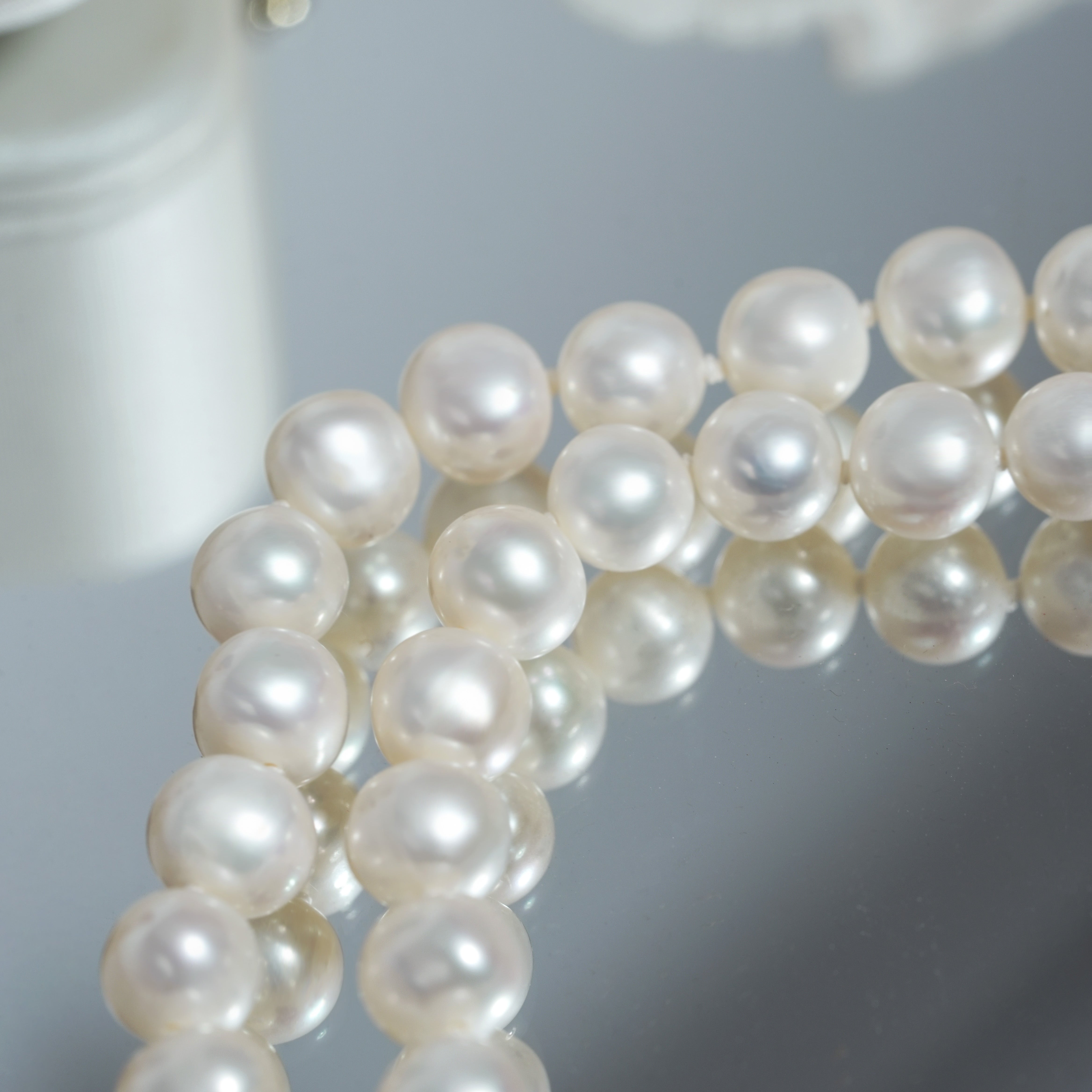 Caelia Glint White Freshwater Pearl Necklace
