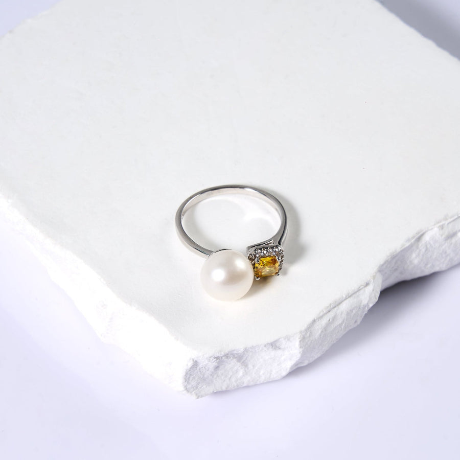 8.5-9.5mm White Freshwater Pearl Ring