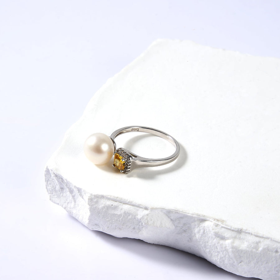 8.5-9.5mm White Freshwater Pearl Ring