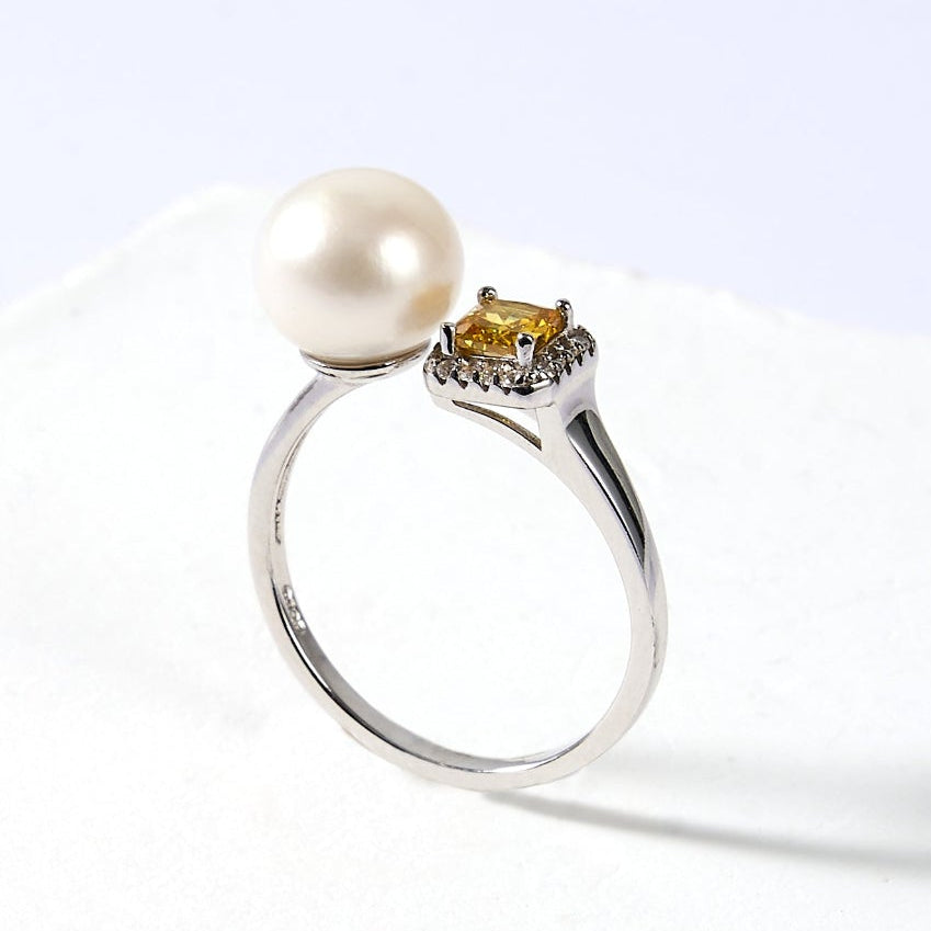 8.5-9.5mm White Freshwater Pearl Ring