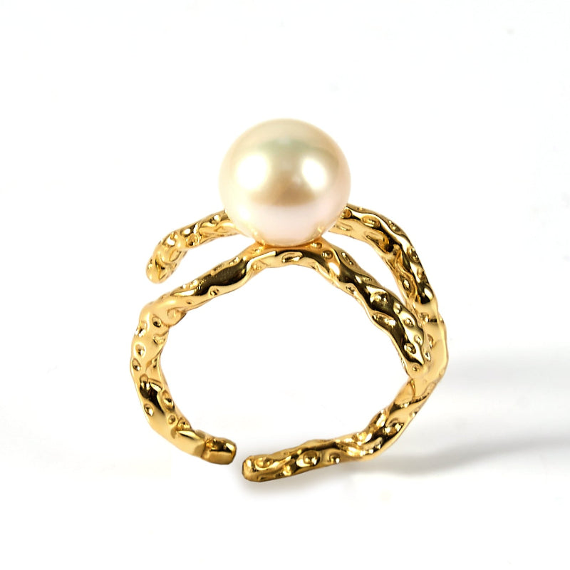 8.5-9.5mm White Freshwater Pearl Ring