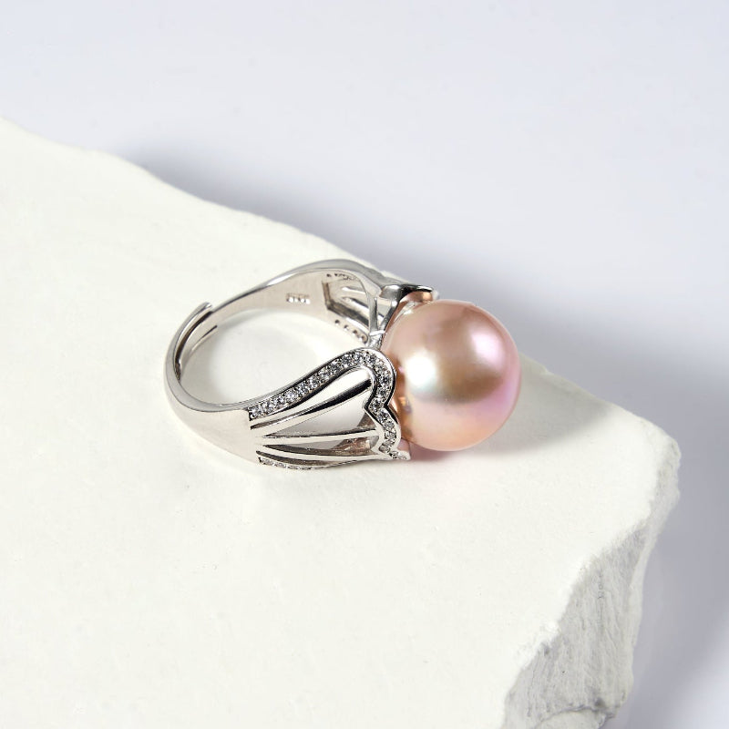 8.5-9.5mm Purple Freshwater Pearl Ring