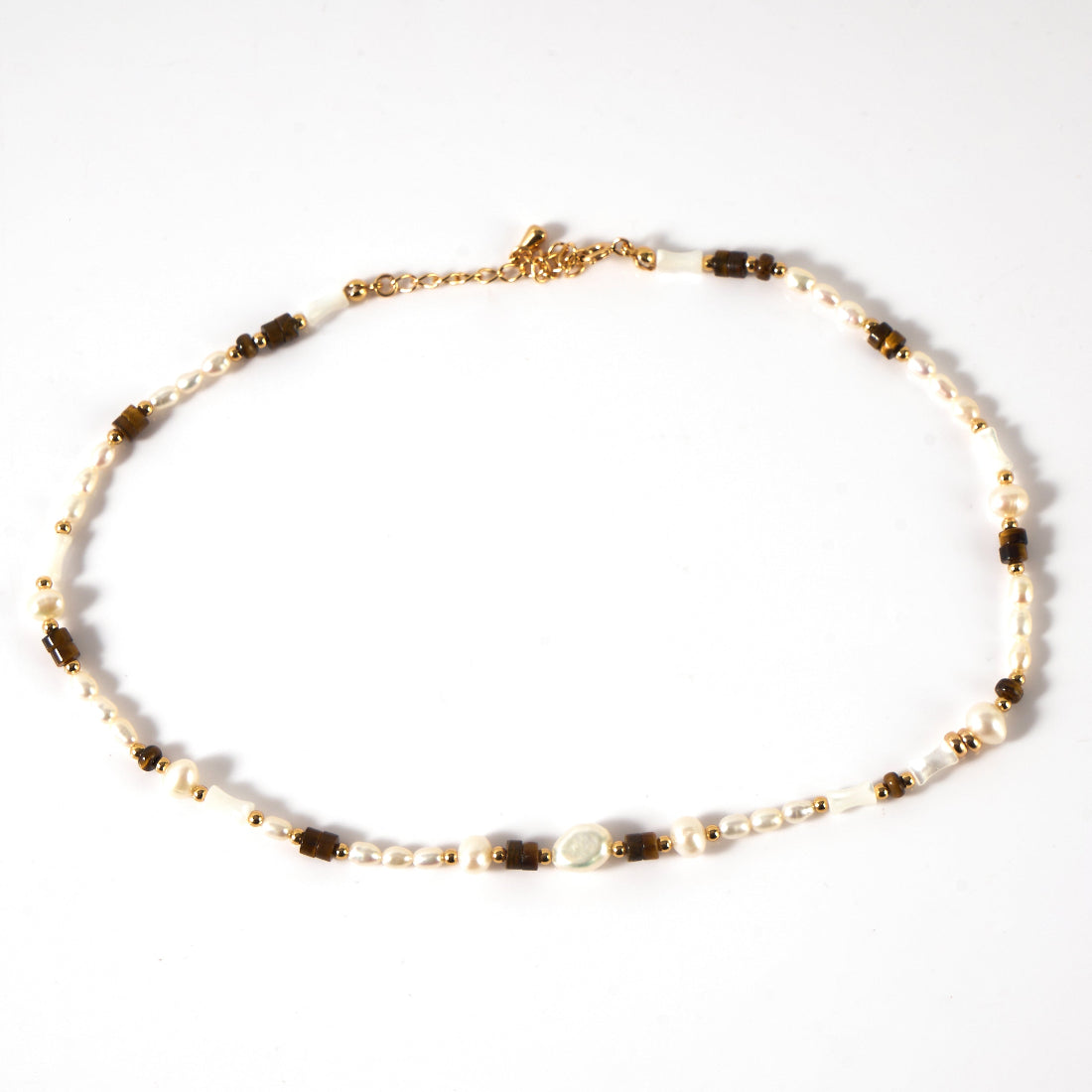 Gold&White Freshwater Pearl Necklace