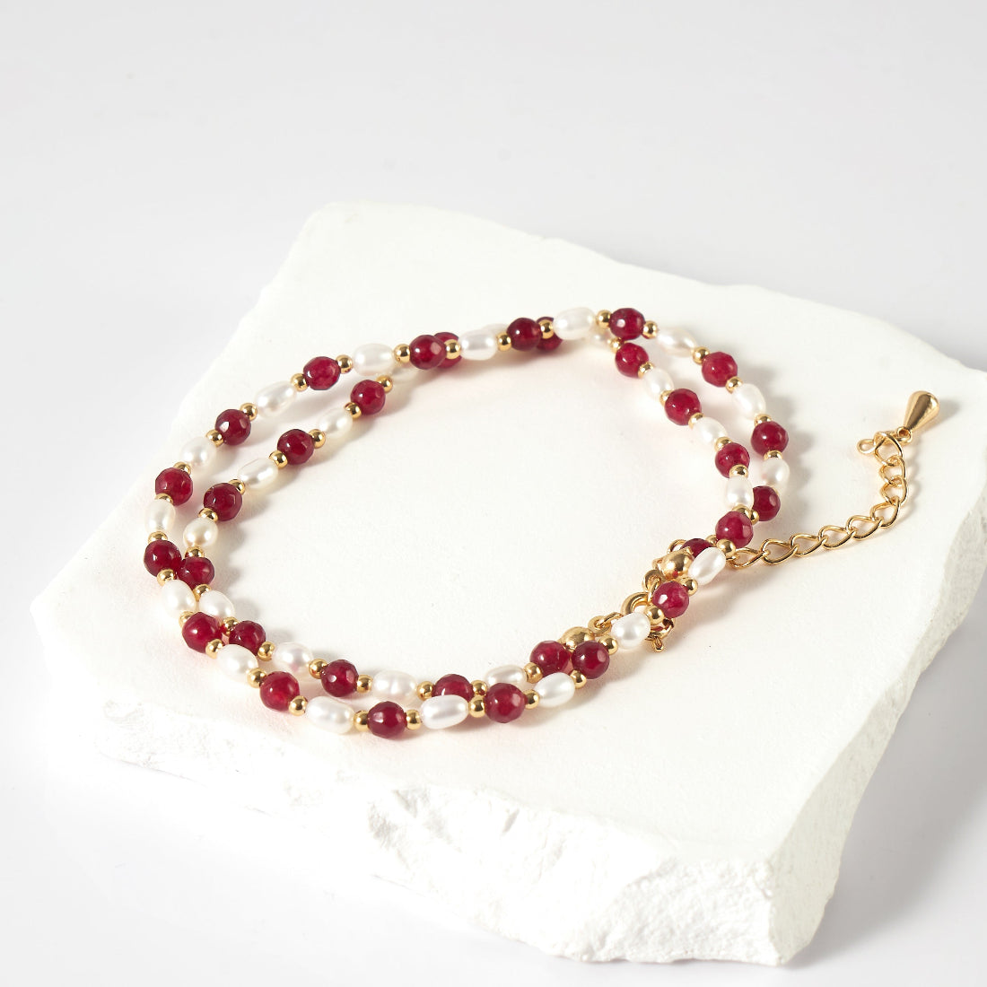 Natural Stone & Freshwater Pearl Necklace-AAA Quality