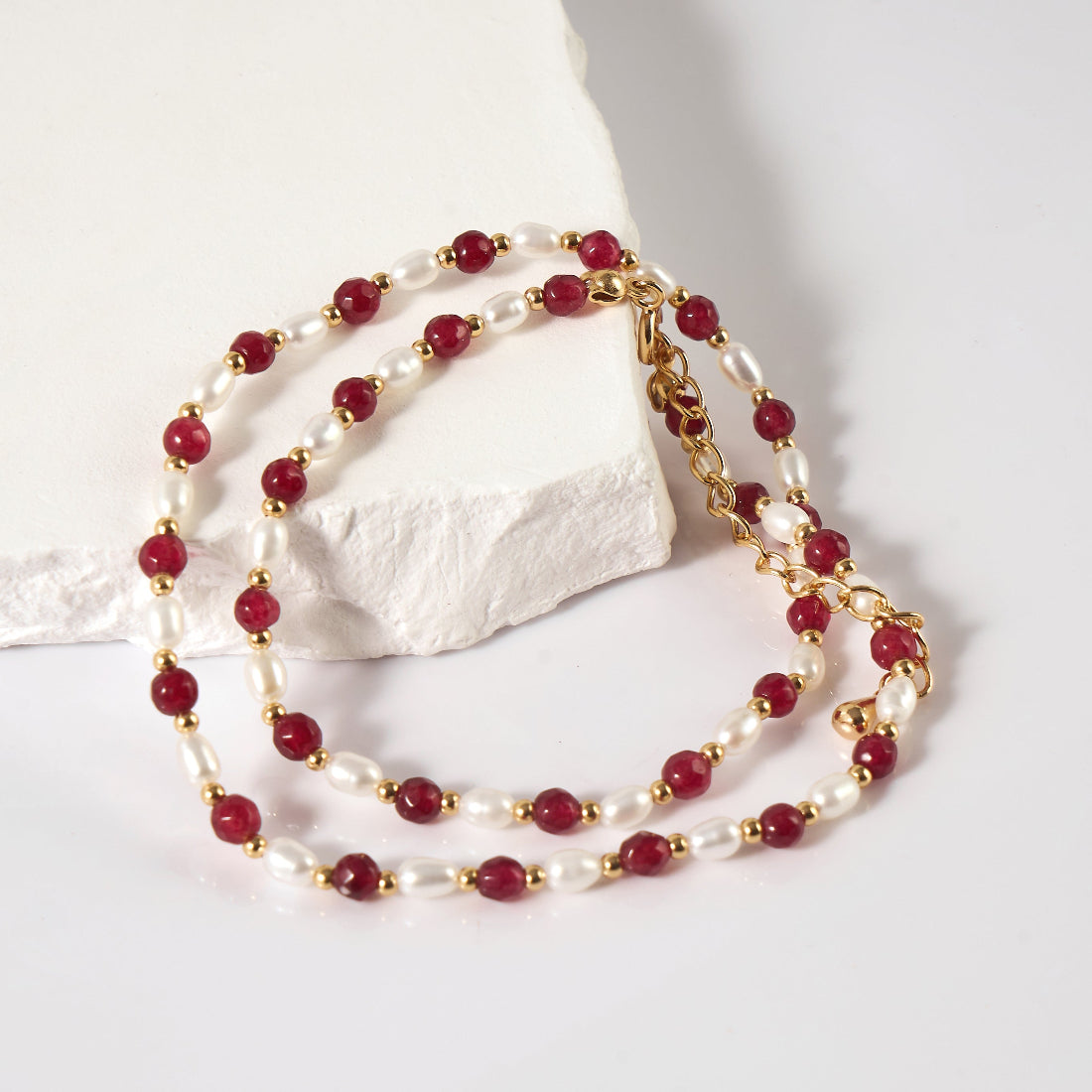 Natural Stone & Freshwater Pearl Necklace-AAA Quality