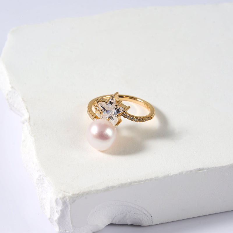 8.5-9.5mm Purple Freshwater Pearl Ring