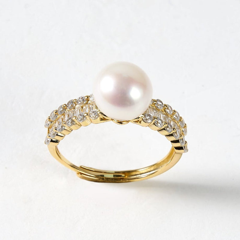 8.5-9.5mm White Freshwater Pearl Ring