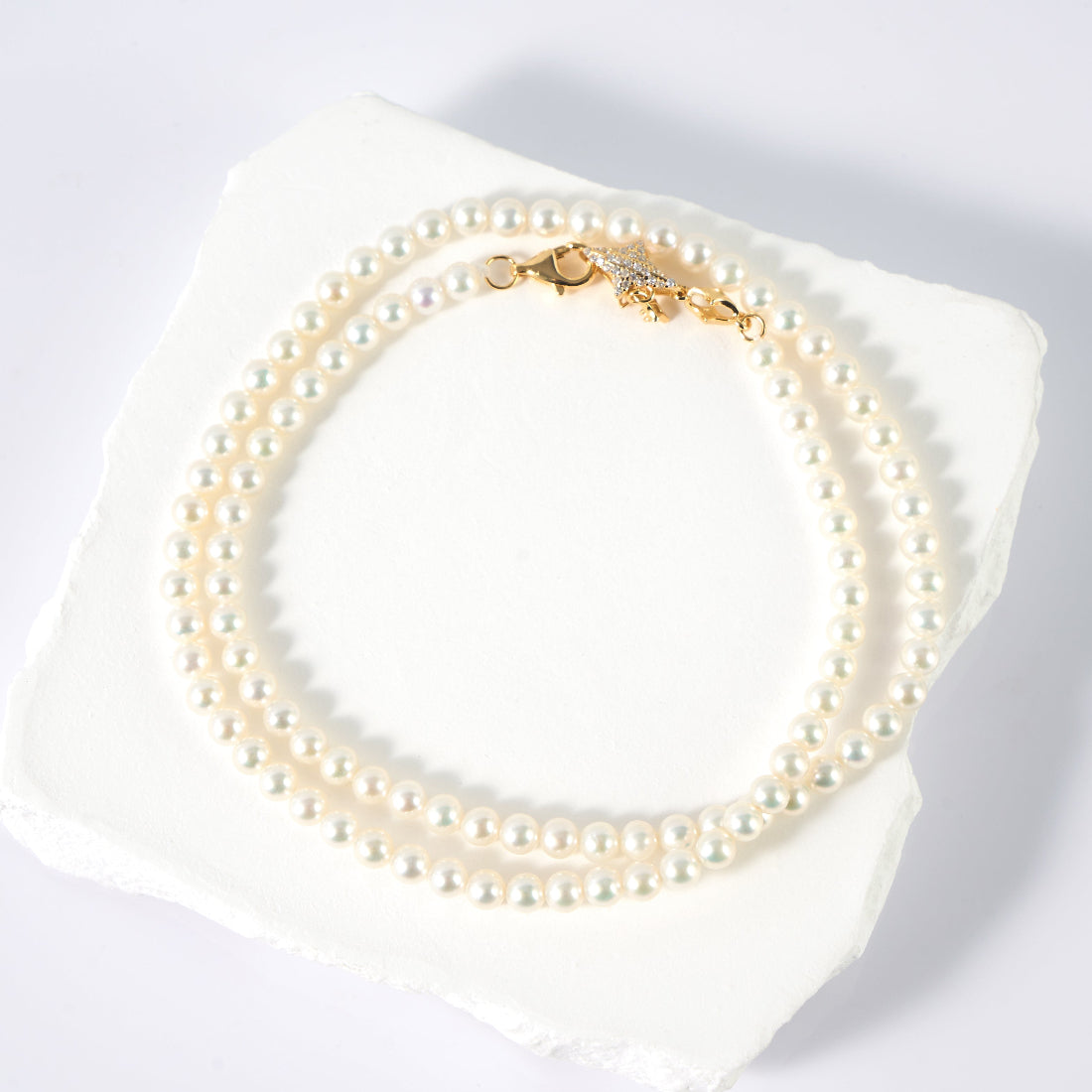 3-5mm White Freshwater Pearl Necklace-AAA Quality
