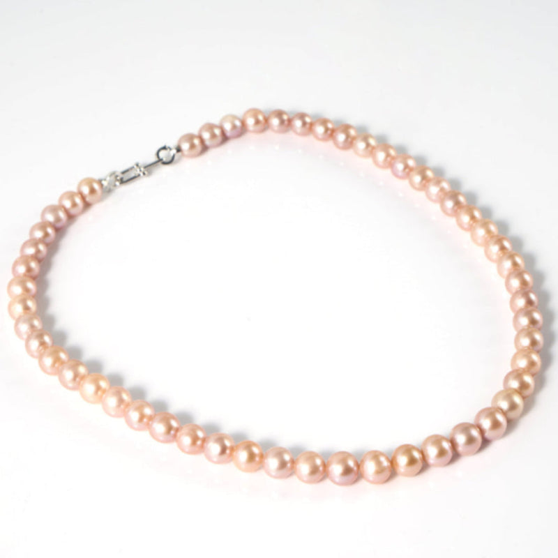 7-10.5mm Pink Freshwater Pearl Necklace - AAA Quality
