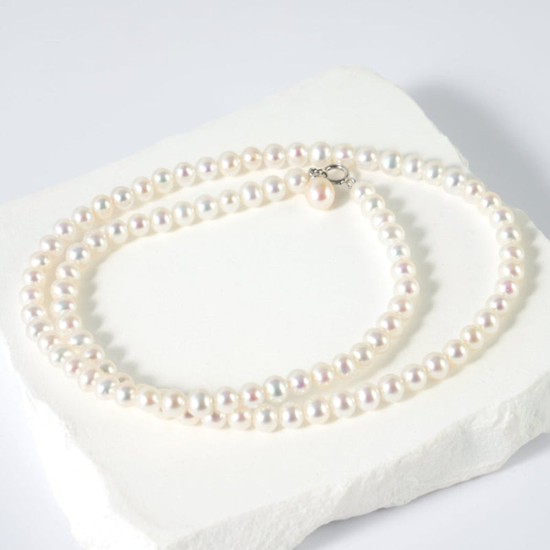 3-5mm White Freshwater Pearl Necklace-AAA Quality