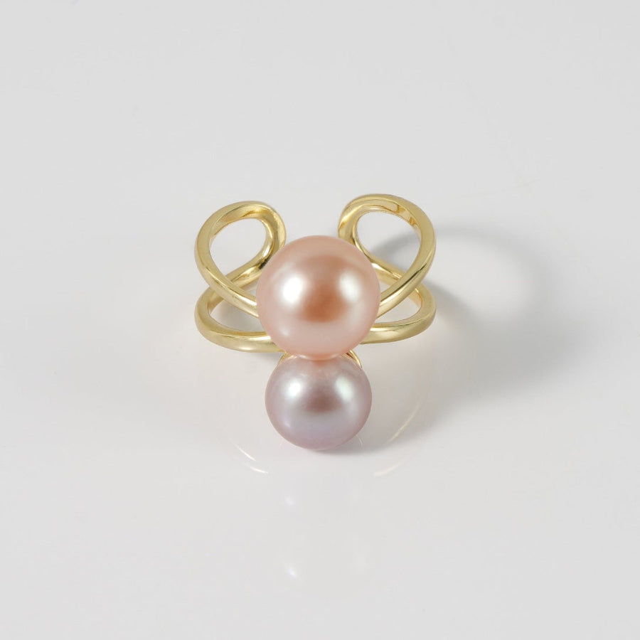 9.5-10.5mm Two-Tone Freshwater Pearl Ring